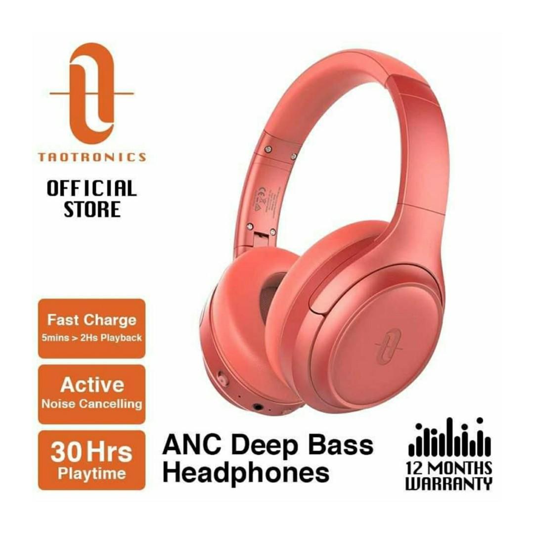 TAOTRONICS ANC WIRELESS BLUETOOTH STEREO ANC HEADPHONE ORANGE rare colour Audio Headphones Headsets on Carousell