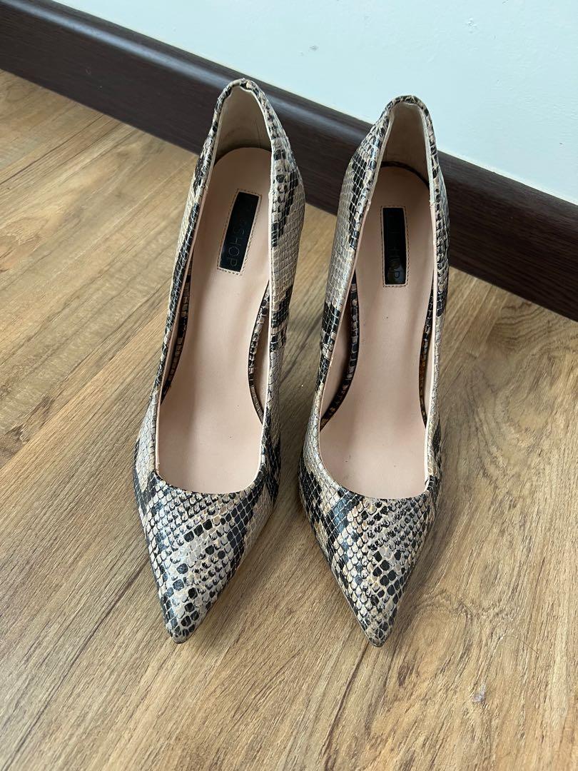 TOPSHOP Snake Skin Pump Stiletto Heels Women s Fashion Footwear