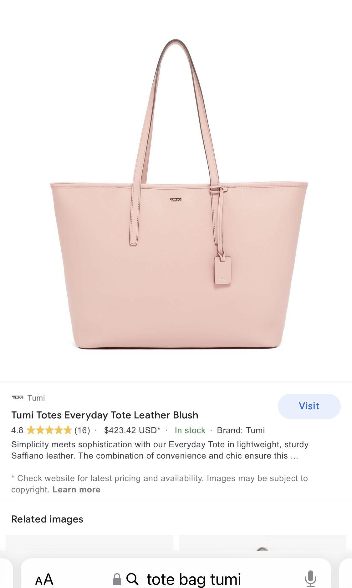 Tumi leather sales tote bag