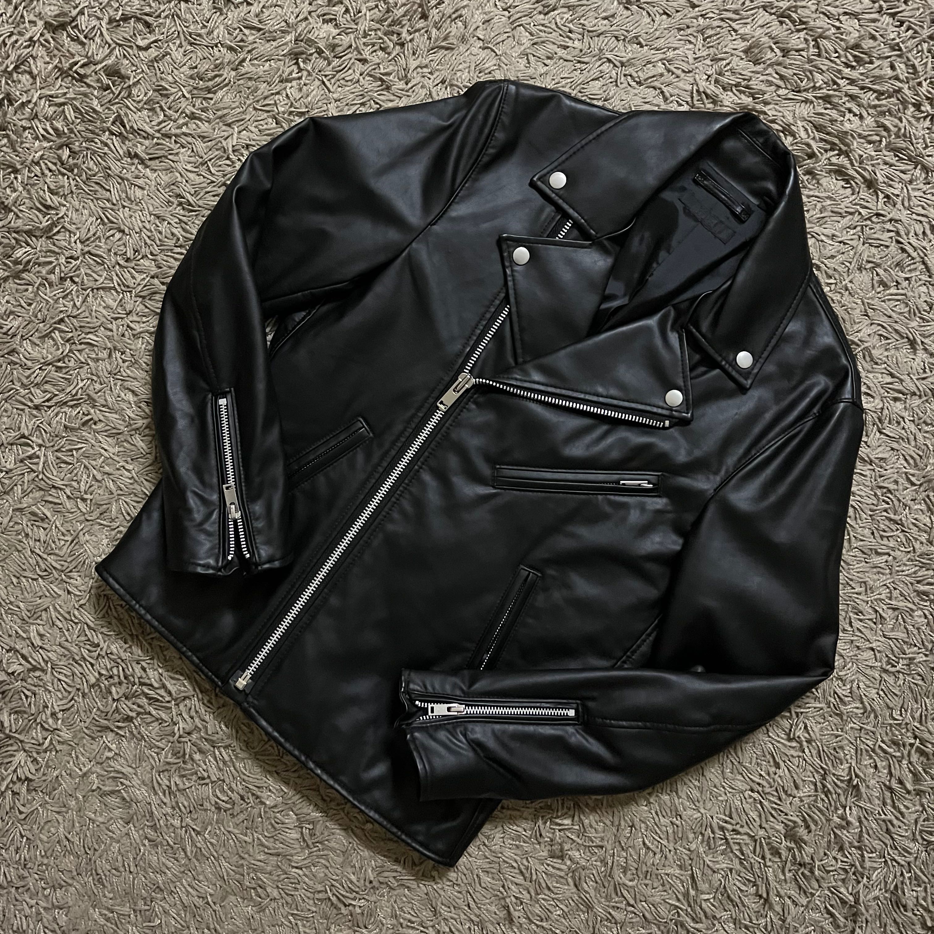 UNIQLO FAUX LEATHER BIKER JACKET Men s Fashion Coats Jackets and Outerwear on Carousell