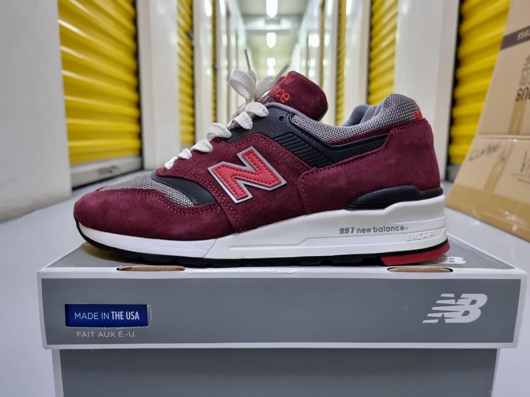 US8 New Balance 997 Burgundy, Men's Fashion, Footwear, Sneakers on Carousell