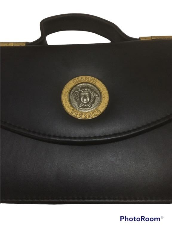 Vintage 90s GIANNI VERSACE Logo Mini Hand Bag
