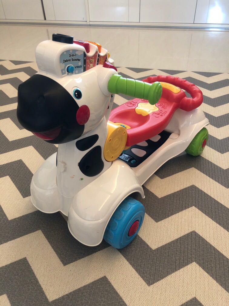 Vtech 3-in-1 Zebra Scooter, Babies & Kids, Infant Playtime on Carousell