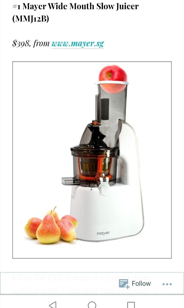 Whole Slow Juicer / Home Made Ice Cream (Wide Mouth), TV & Home