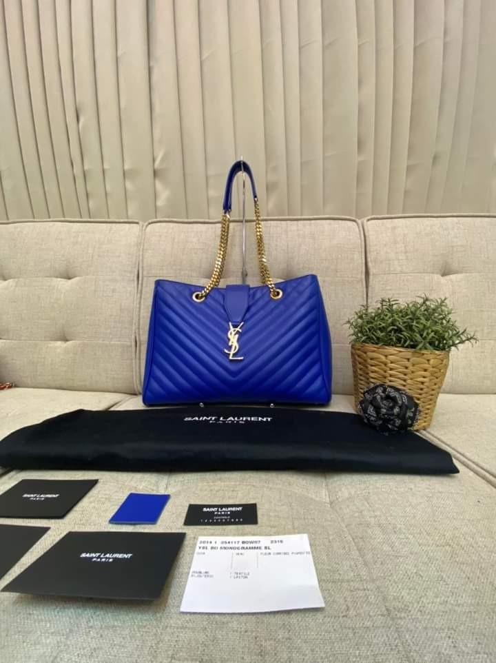 YSL Monogram Tote Shopper Bag Royal Blue in GHW Luxury Bags Wallets on Carousell