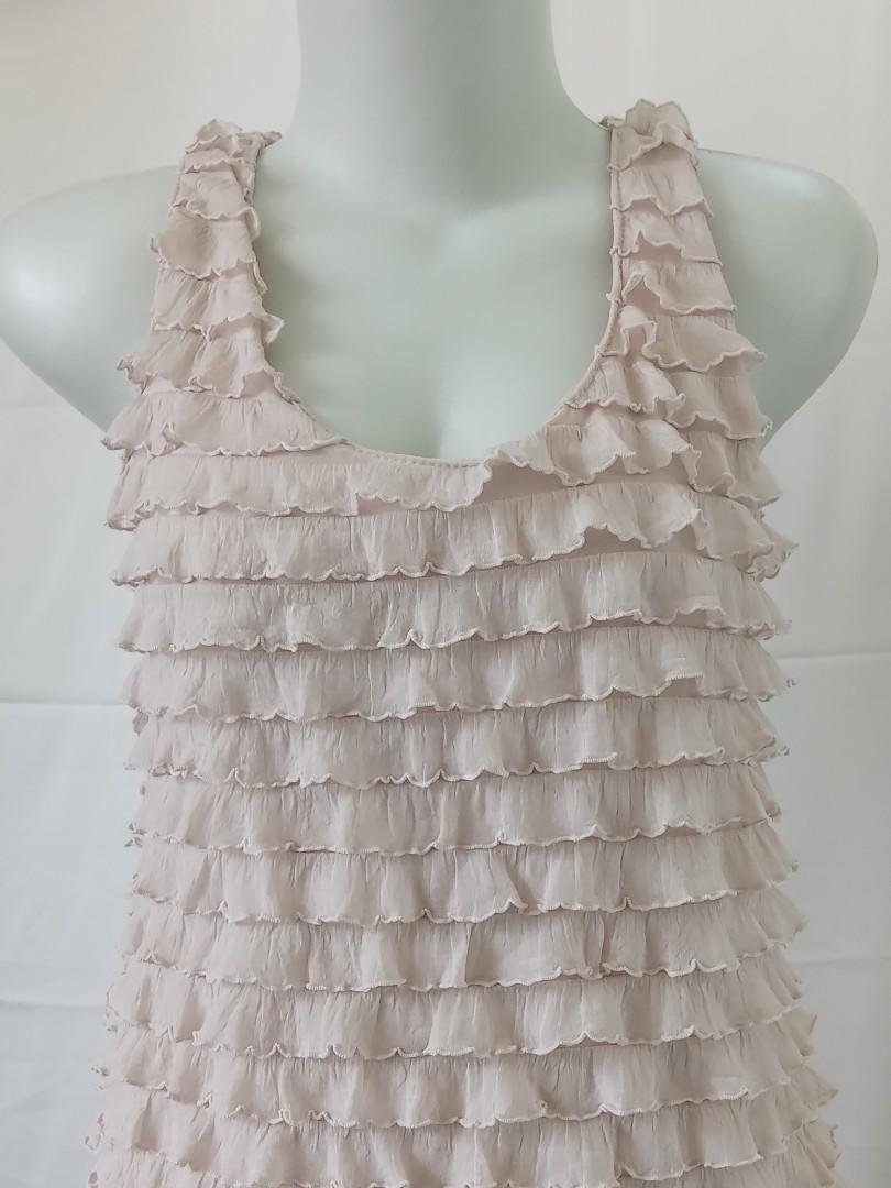 Zara - Creme beige frill dress ala 20s 