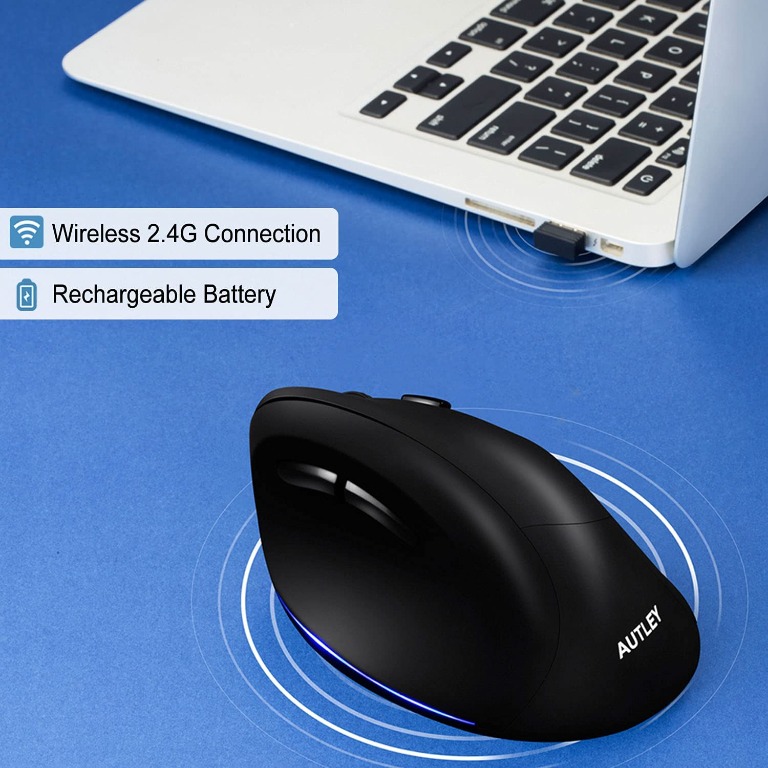 11952) AUTLEY Ergonomic Mouse, 2.4G Optical Wireless Vertical Mouse