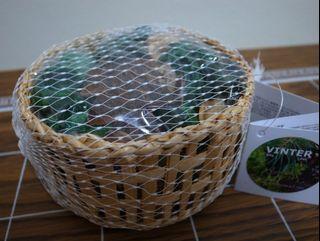 🎉🛷IKEA 綠色乾燥花籃子(松針、地衣香味) 手工製🦚裝飾品 香氣