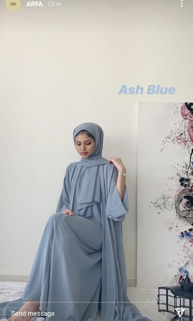 Ash colour abaya sales