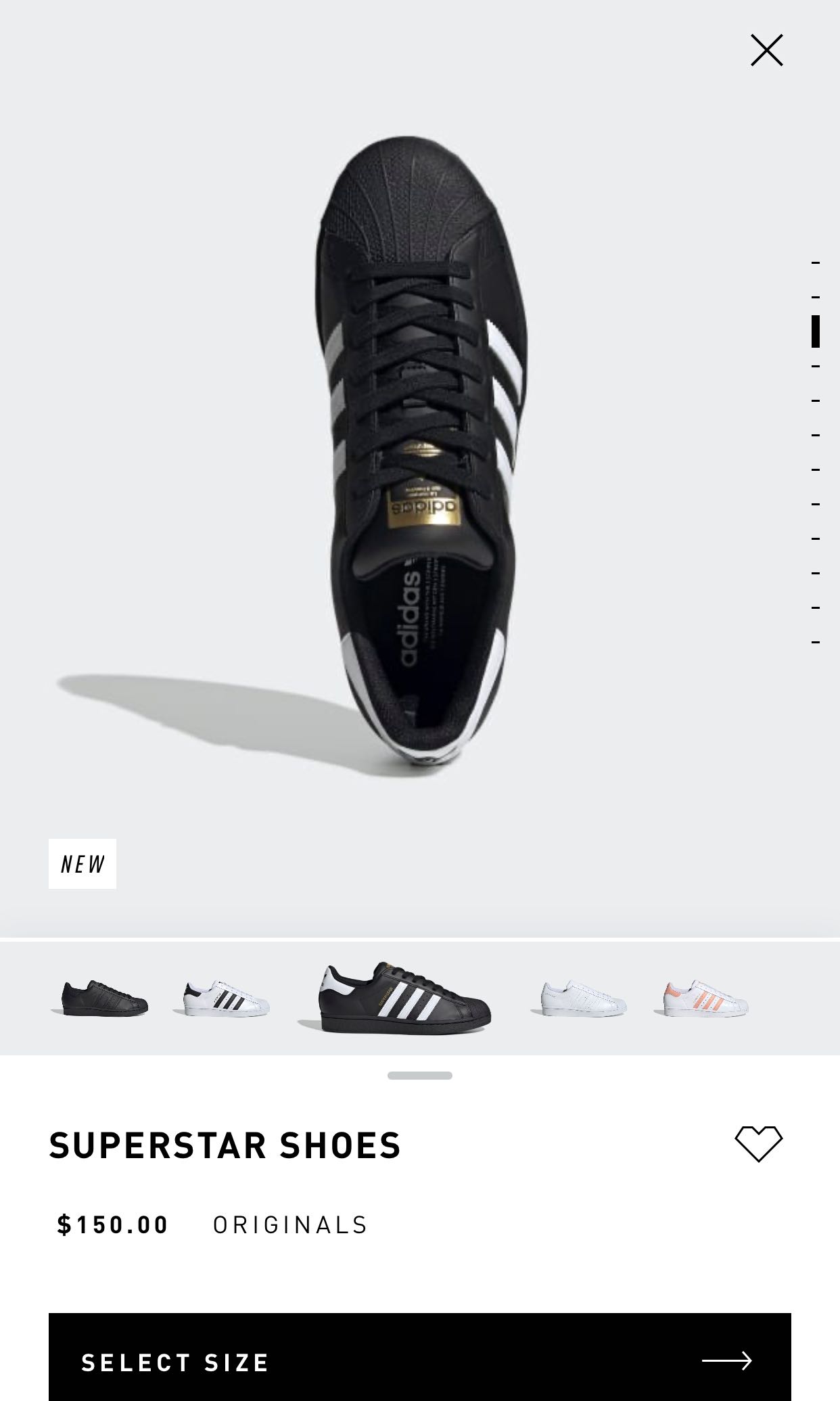 Originals superstar size chart sale