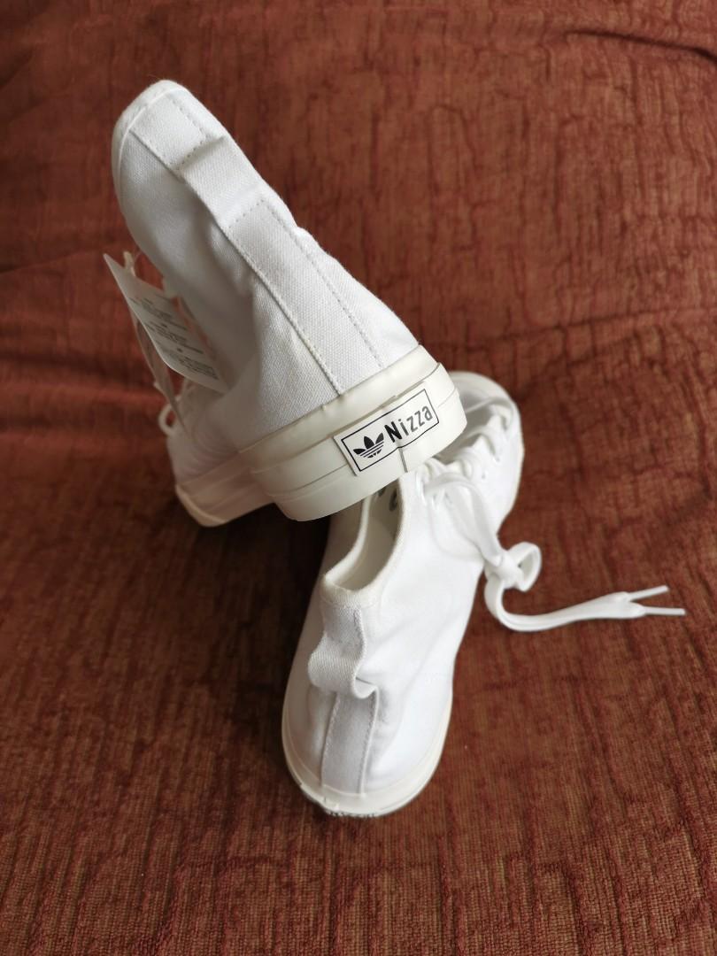 Adidas White Canvas High Cut School Shoes Nizza US 11.5 Brand New