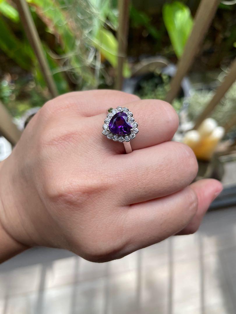 Amethyst heart rings top