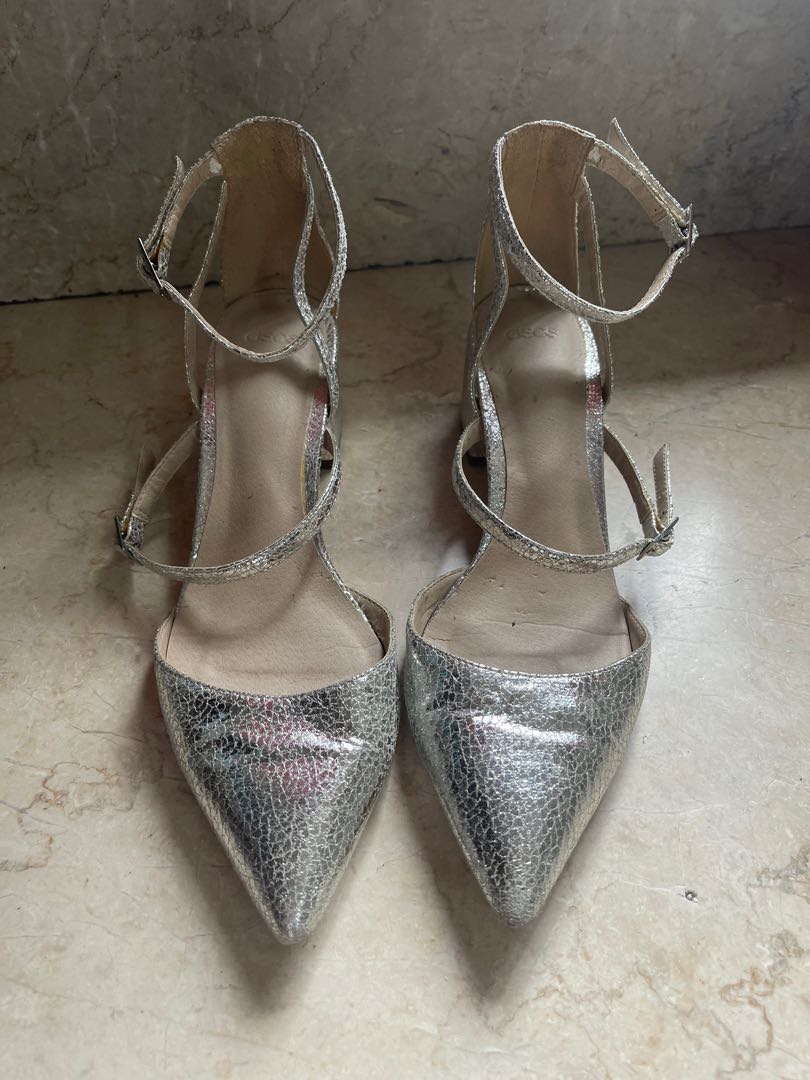 asos silver block heels