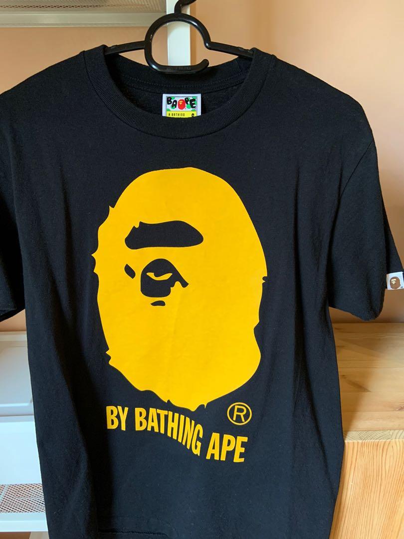 yellow and black bape shirt