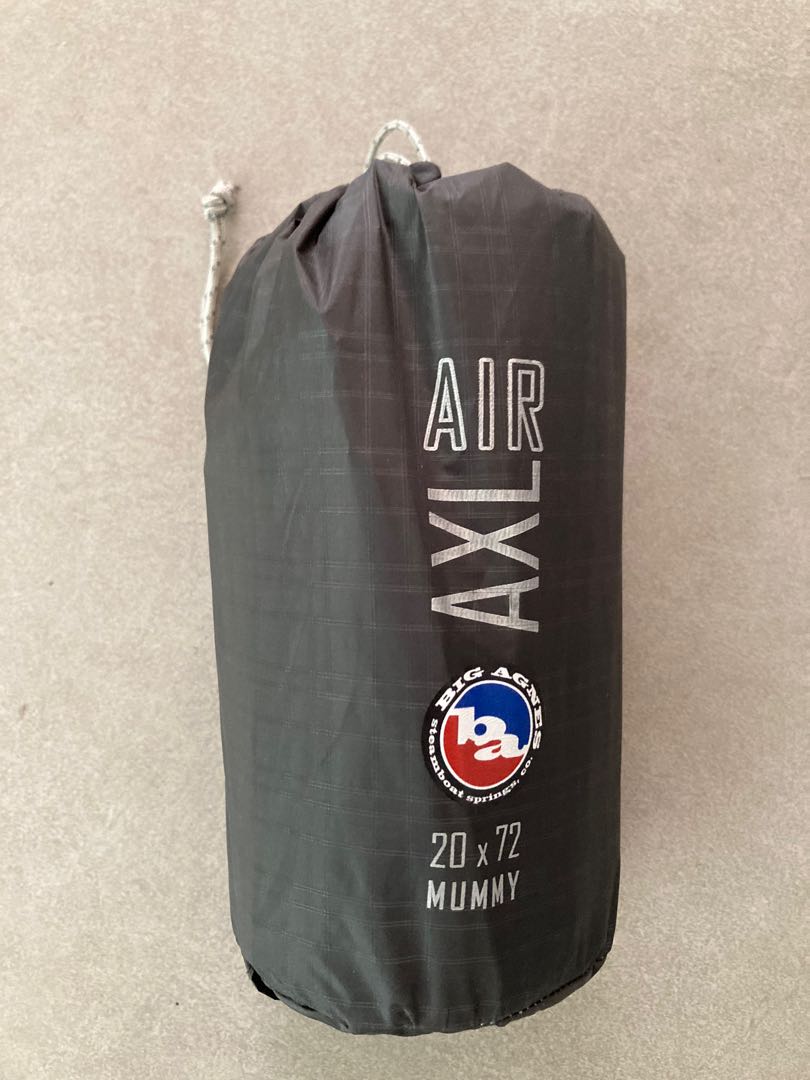Big Agnes AXL AIR Regular Mummy Sleeping Pad 露營睡墊/床墊, 運動產品, 行山及露營