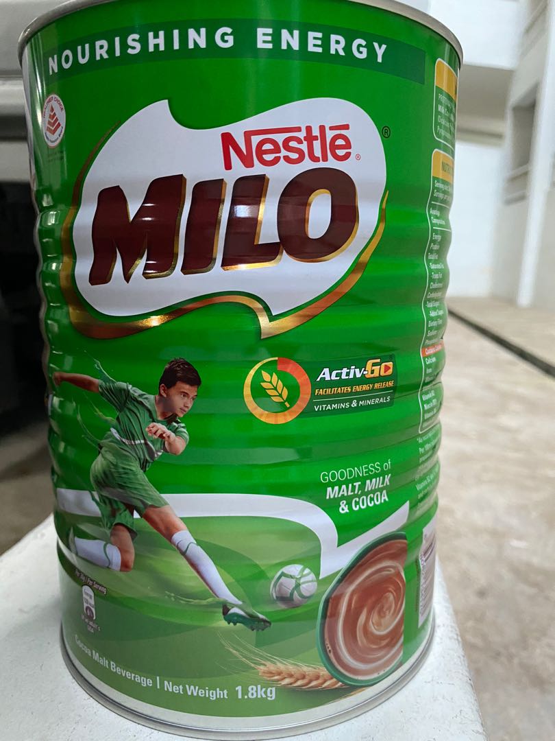 Brand new 1.8KG singapore milo tin (get 2kg sugar for free), Food
