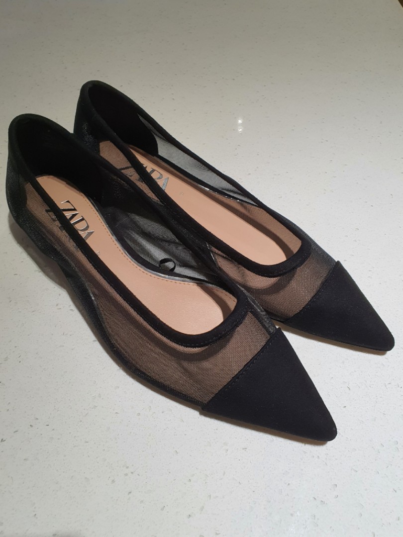 Zara outlet mesh flats