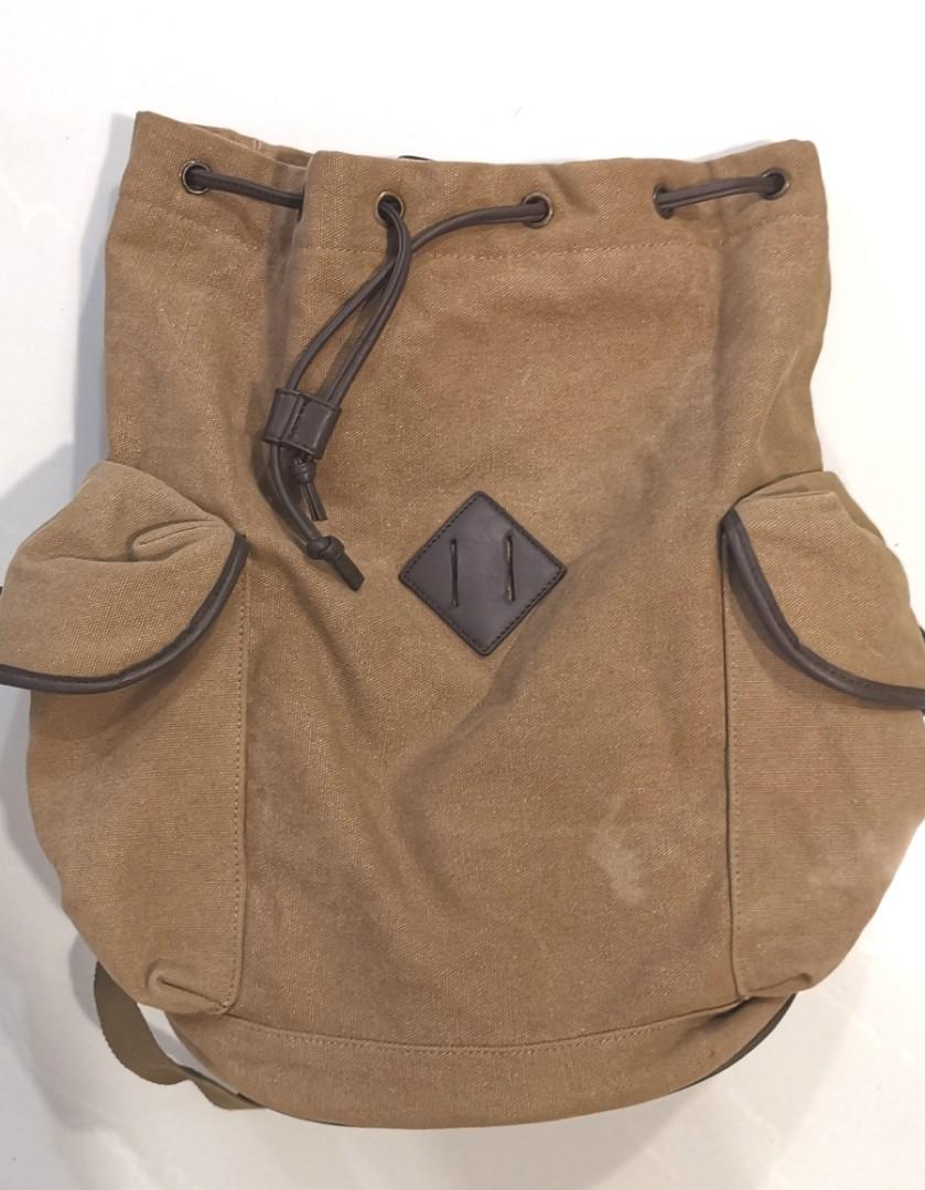 Canvas Brown Khaki Backpack Zalora Women s Fashion Bags