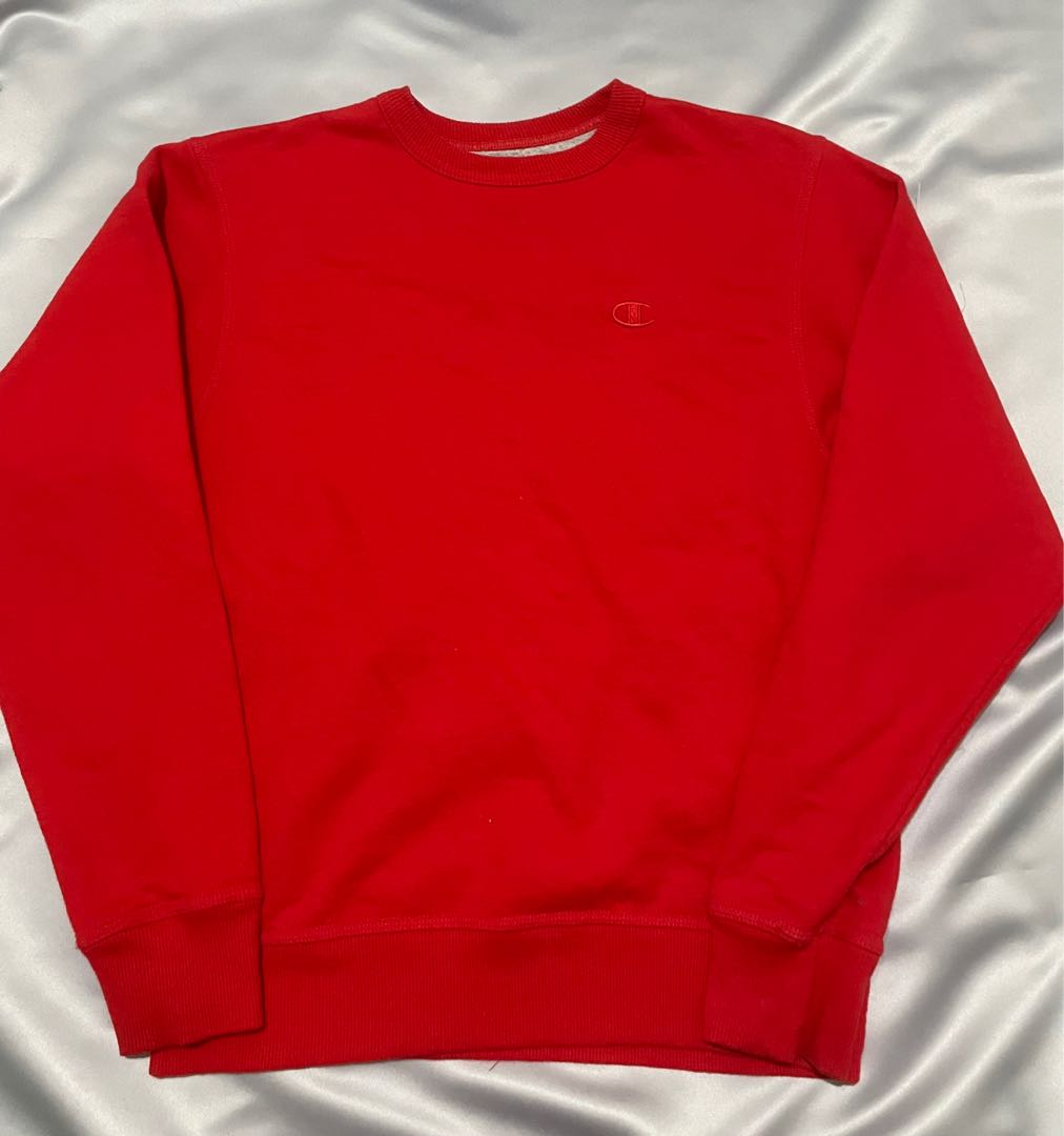 Champion Red Sweater Men s Fashion Tops Sets Hoodies on Carousell