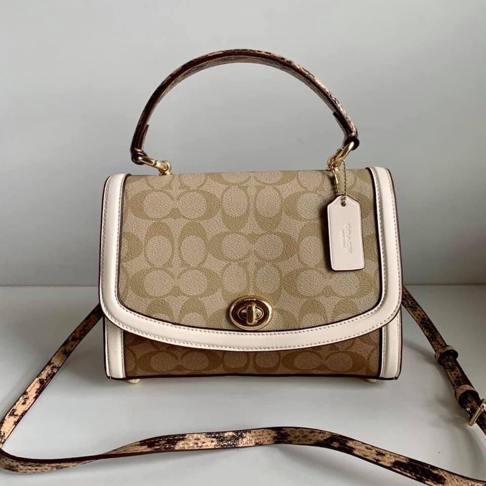 Coach Tilly Top Handle Satchel in Signature, Women's Fashion, Bags