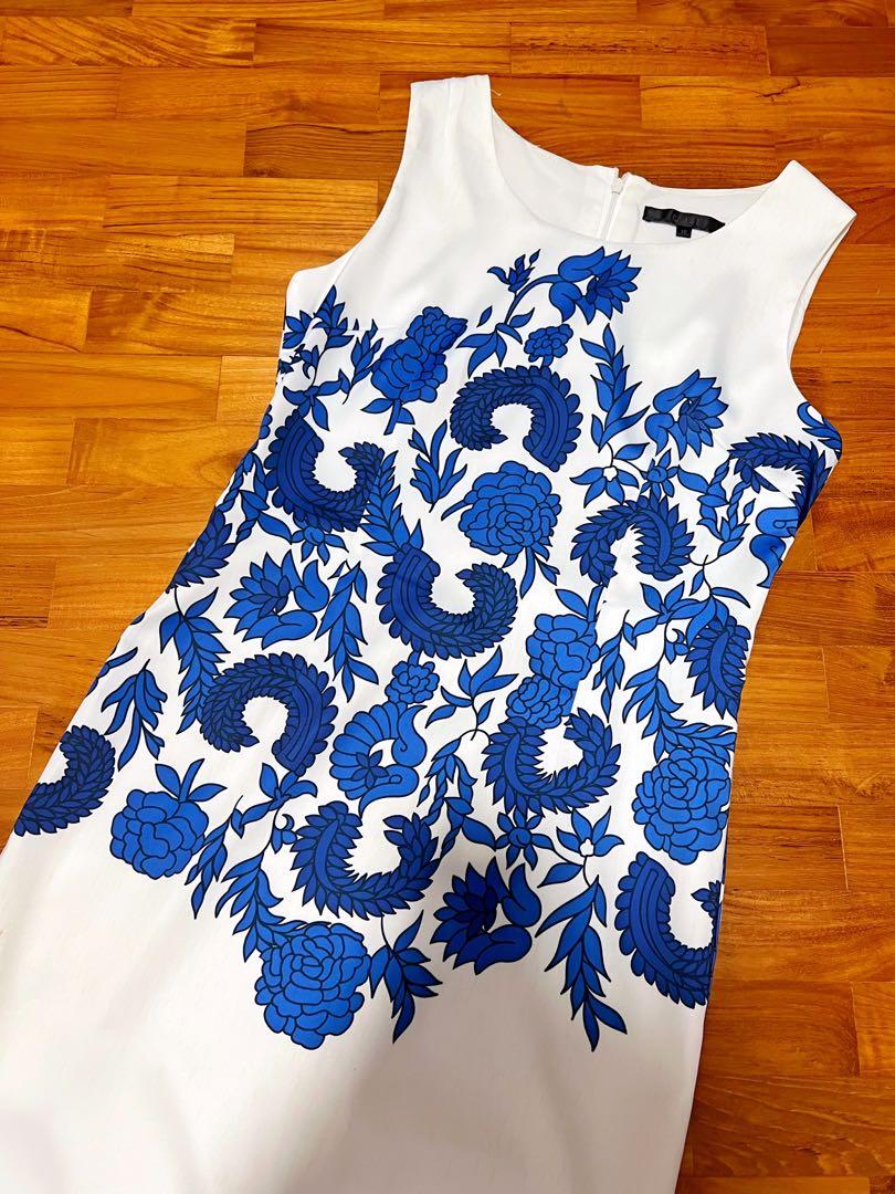 COAST Royal Blue Porcelain Print White Dress Women s Fashion Dresses Sets Dresses on Carousell