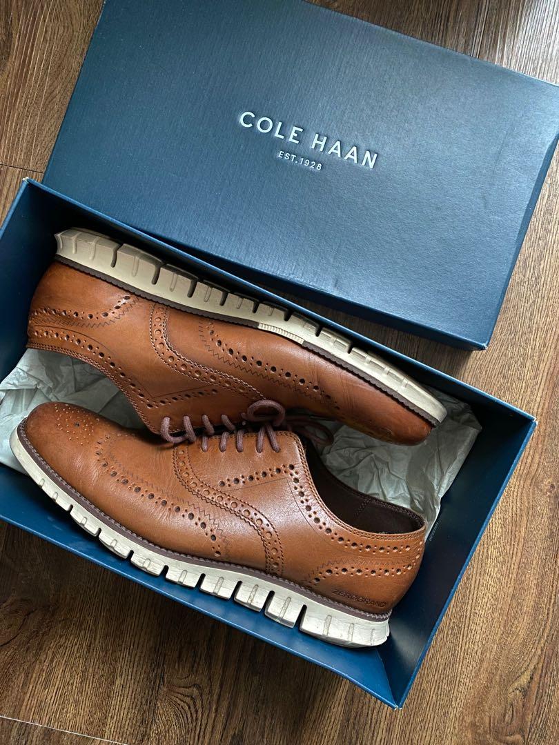 Cole Hann Zero Grand Wing Oxfords (Category: Casual Shoes) located in Mandaluyong City. Submitted by _luxe4less (Listing ID 1132024508, Image 2). Description: Best 10.5 US British Tan Oxfords Box included Used less than 10 times .