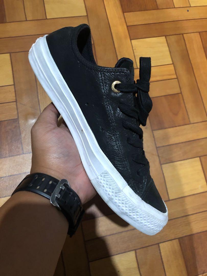 Converse CTAS II Ox Low Leather Blk Blk White 24 cm