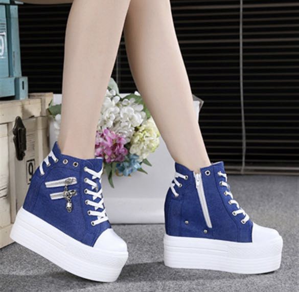 denim platform shoes