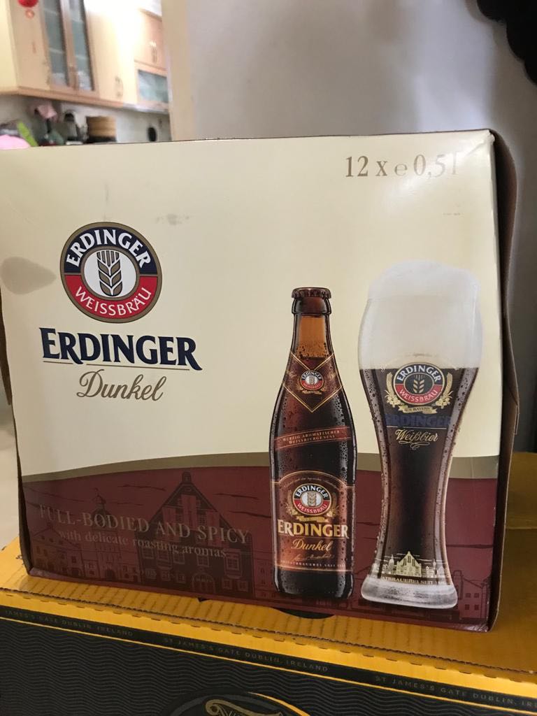 Erdinger Dunkel Beer, Food & Drinks, Alcoholic Beverages on Carousell