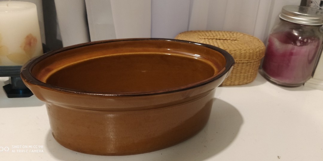 French glazed terrine cookware 26x17x10cm, Furniture & Home Living