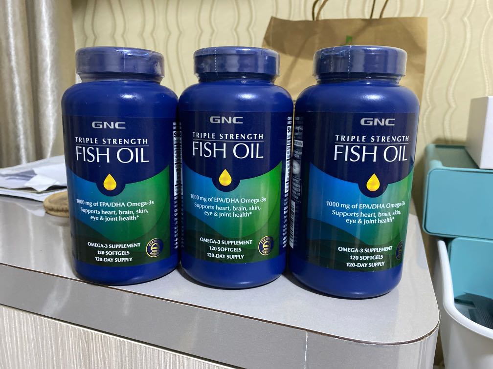 GNC triple strength fish oil 1000mg, Health & Nutrition, Health