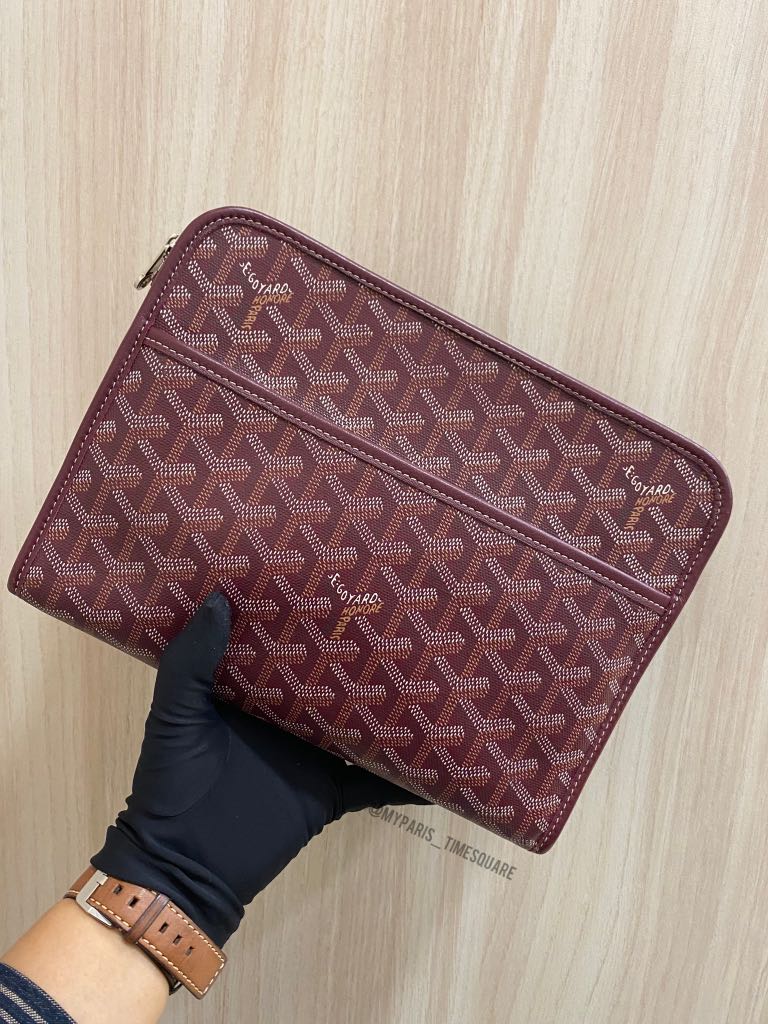 Goyard Jouvence Toiletry Bag MM Red in Canvas/Calfskin with