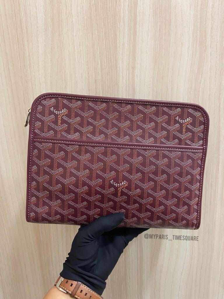 Goyard Burgundy Coated Canvas Jouvence Toiletry Pouch MM, Luxury