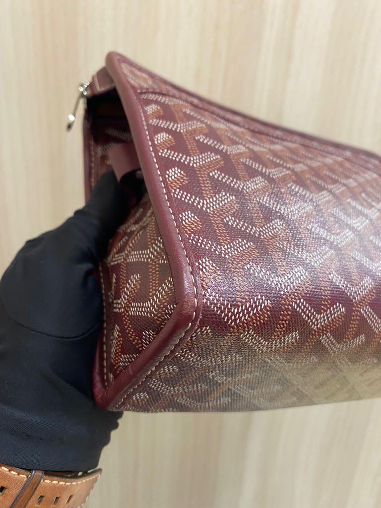 Goyard Burgundy Coated Canvas Jouvence Toiletry Pouch MM, Luxury, Bags &  Wallets on Carousell