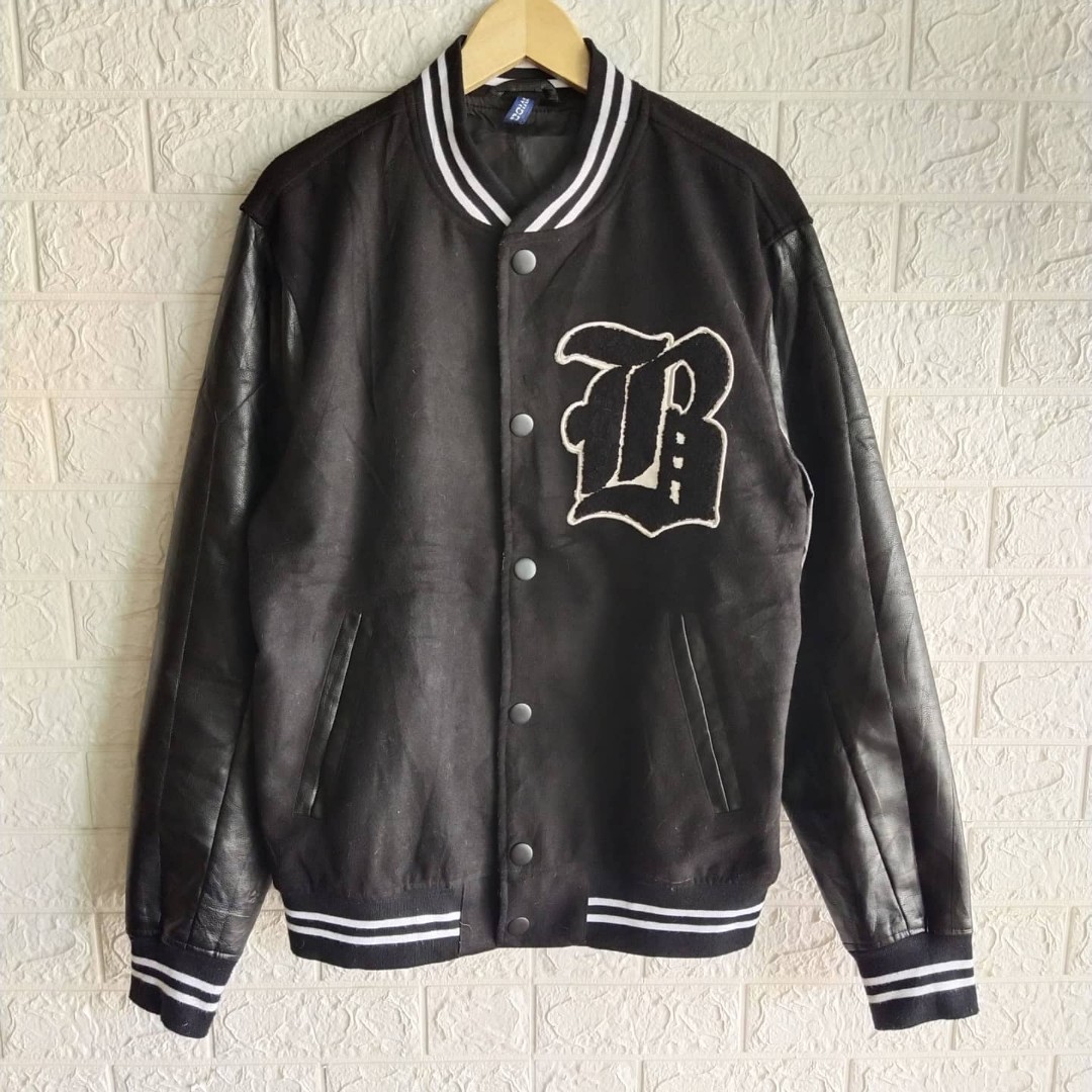 Jaket Varsity Kulit H M Divided
