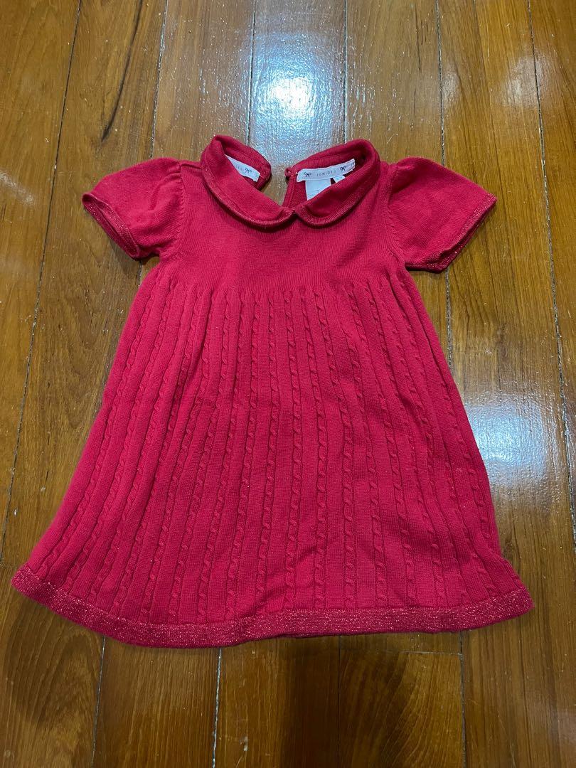 open lace back dress Jasper Conran Junior, lined colourful cotton party dress, button missing,  spare included, FUC, size 4-5, L: 62cm  DaisyChainClothing