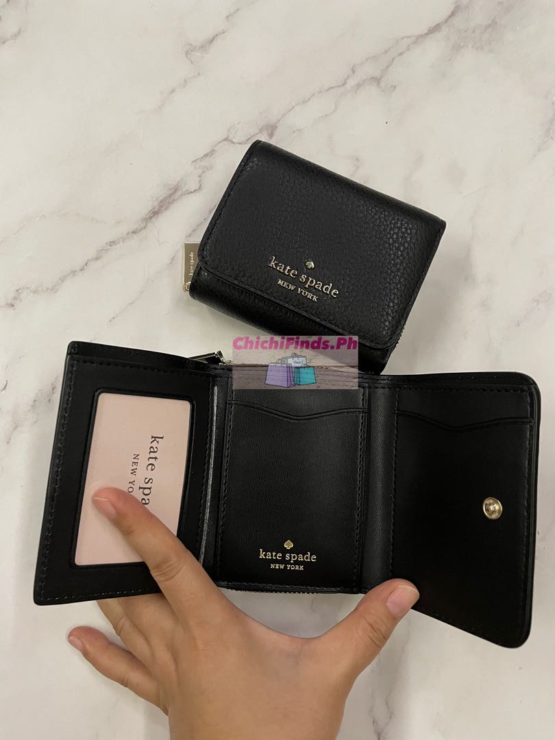 Kate Spade Leila Small Trifold Continental Wallet in Black 