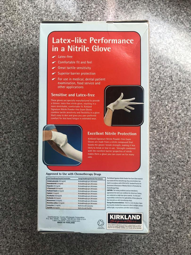 Kirkland Nitrile Exam Gloves 200 pieces, Health & Nutrition, Medical