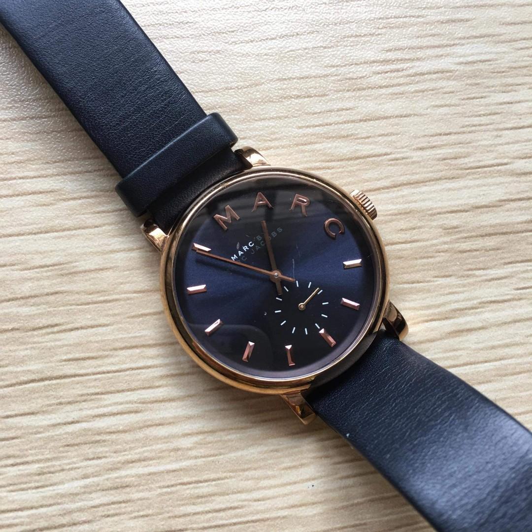 marc by marc jacobs baker navy leather watch mbm 1329