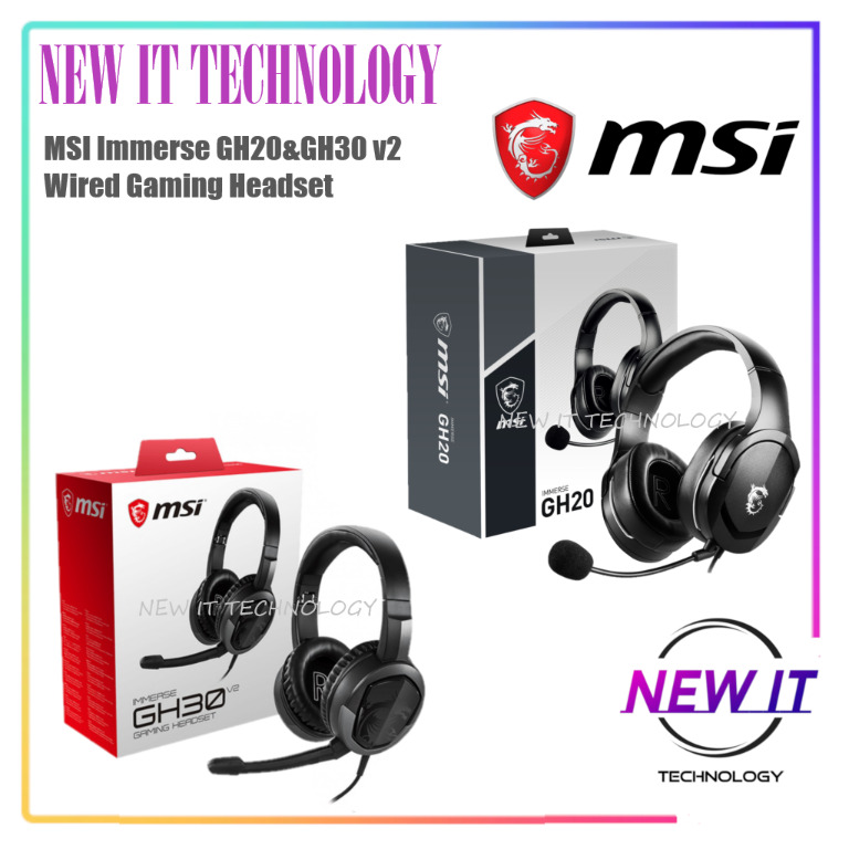 MSI Immerse GH20 GH30 V2 Wired Gaming Headset Features Ultra