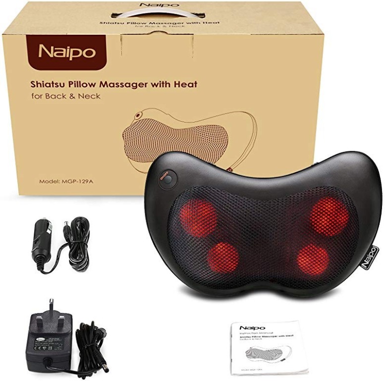 Shiatsu pillow massager with shop heat naipo