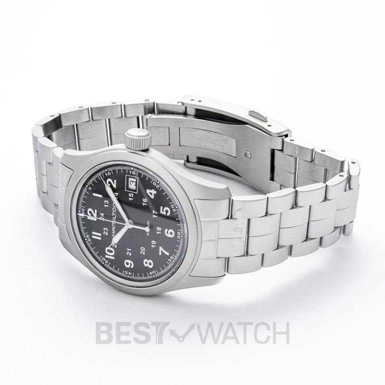NEW Hamilton Khaki Field Quartz Black Dial Stainless steel Men s