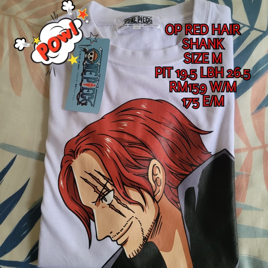 One Piece Red Hair Shanks Pit 19 5 Men S Fashion Clothes Tops On Carousell