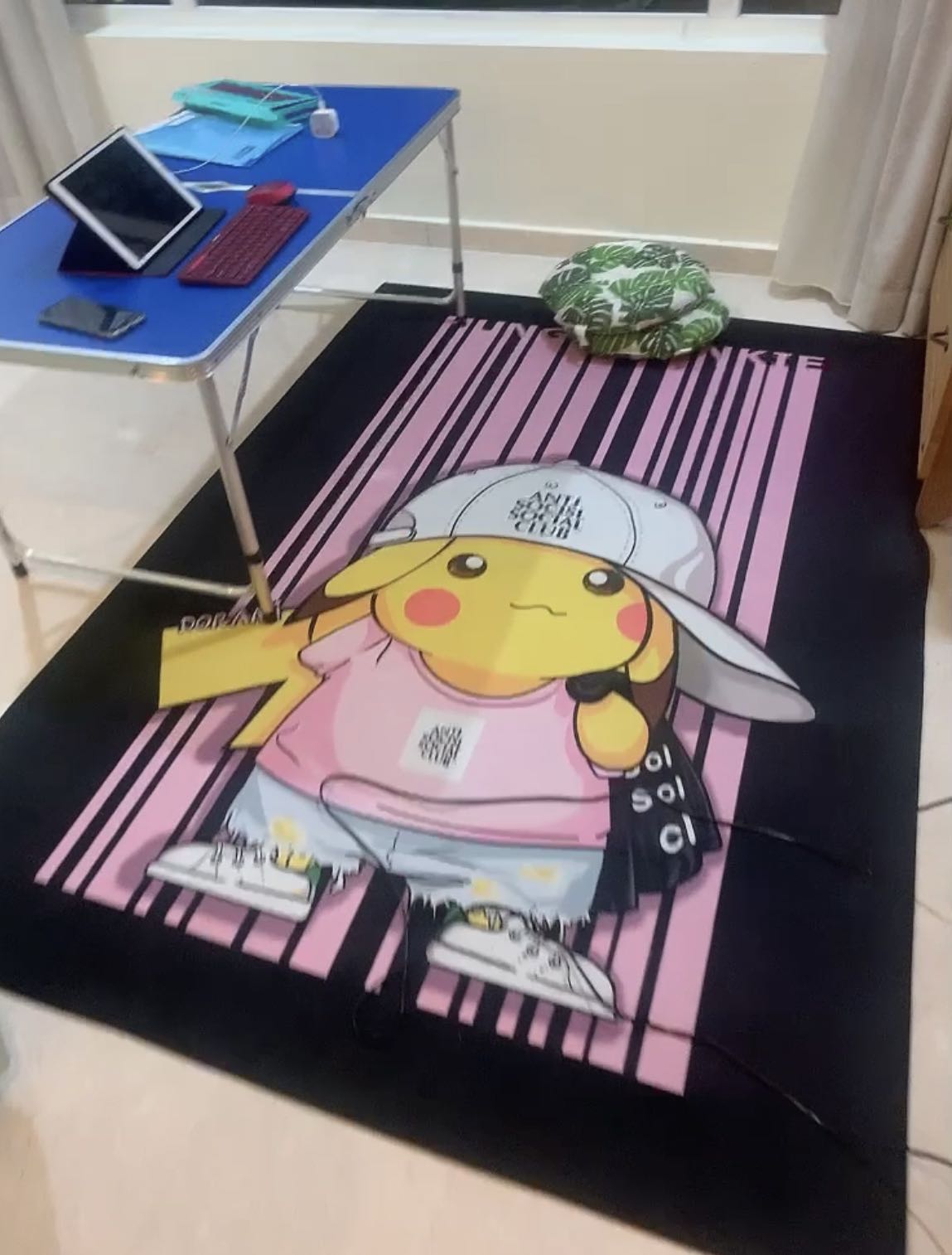 Pikachu carpet/animals carpet/blue cat carpet, Furniture & Home Living