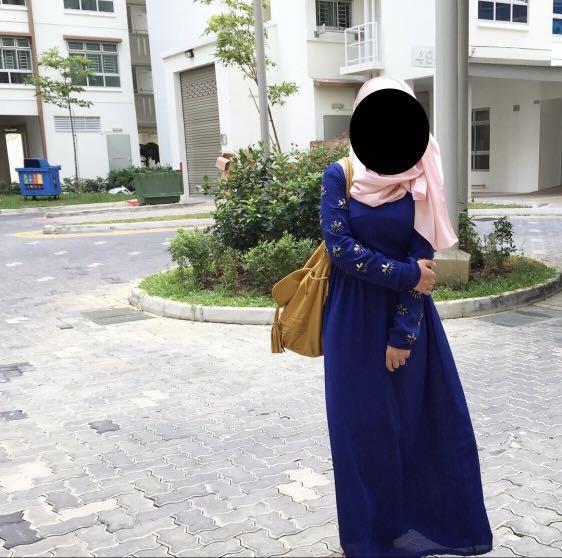 Poplook Royal Dark Blue Long Maxi Dress 