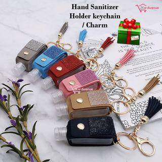 Portable Hand Sanitizer Bottle 30ml Holder Refillable Faux Suede Korean Velvet Leather Pouch Handbag Charm Keychain