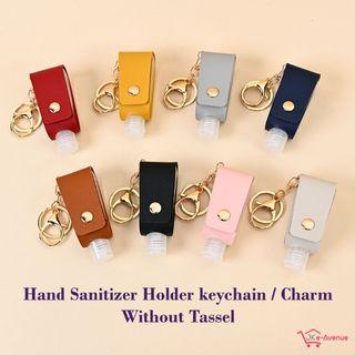 Portable Hand Sanitizer Bottle 30ml Holder without Tassel Refillable PU Leather Pouch Cover for Men Women - Handbag Charm Keychain