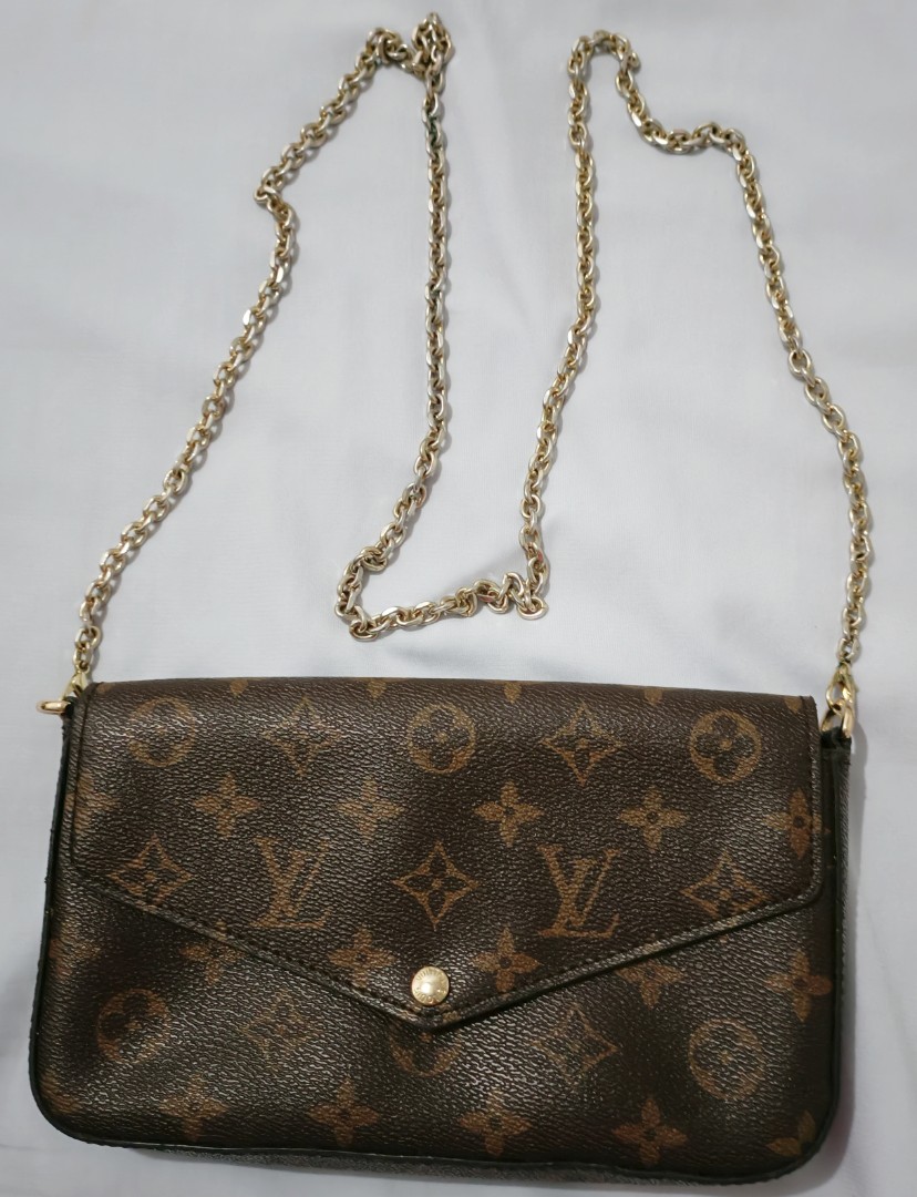 Lv sling bag with gold chain on sale