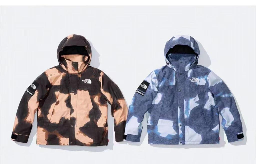 Supreme® x The North Face® Bleached Denim Print Mountain Jacket