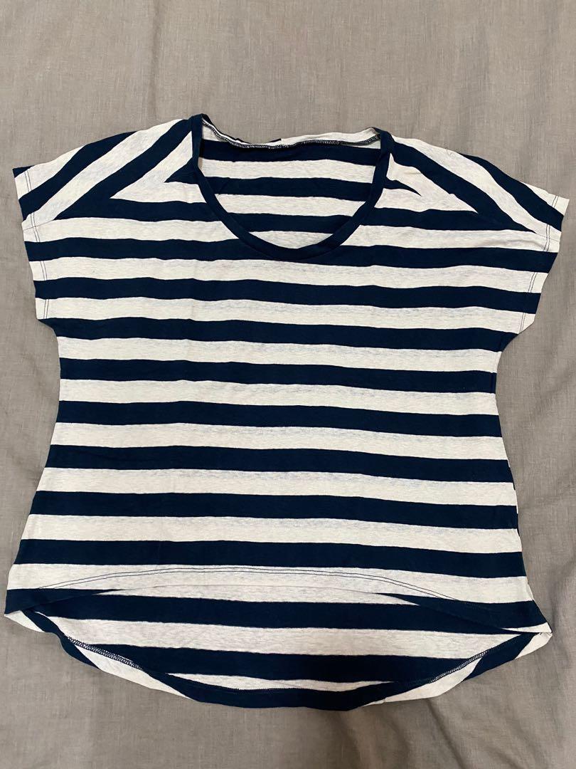 Taiwanese navy white stripes shirt 